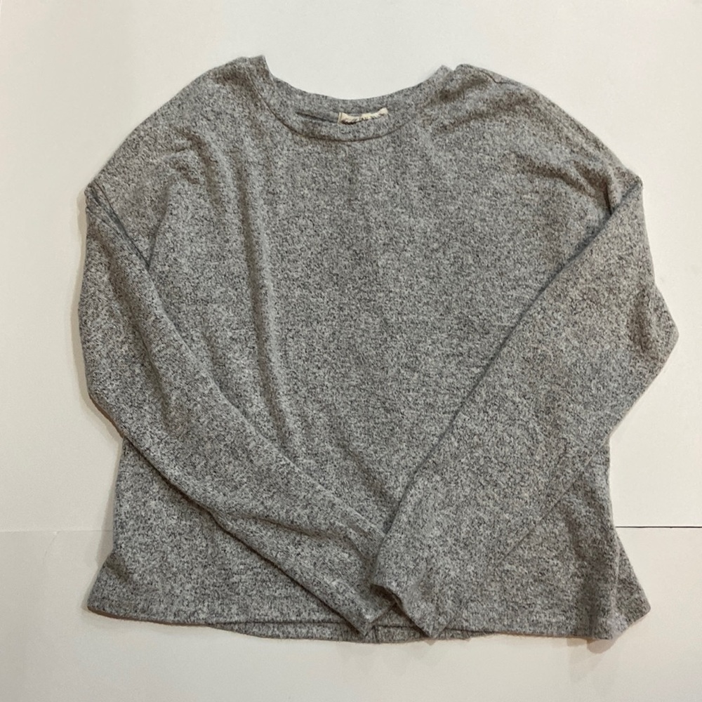 Gray Pink Rose Sweater